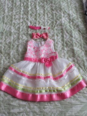 Sweet Strawberry & Floral Party Dress Set | 12 Months